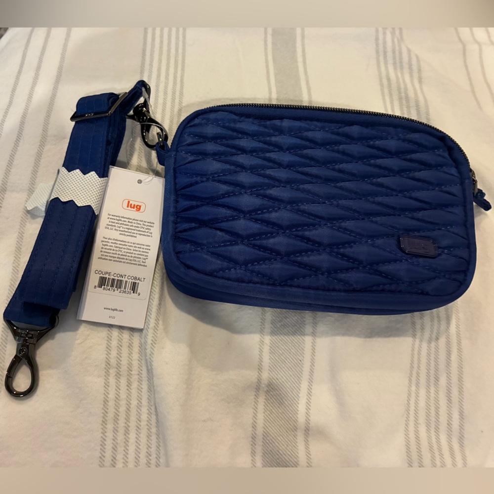 NWT lug Coupe Convertible Crossbody Bag in contemporary cobalt, bubble quilting